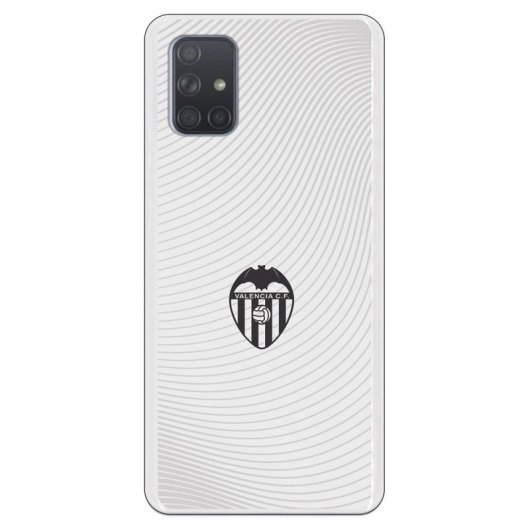 Funda Oficial Valencia CF del Valencia Escudo Negro Fondo Blanco para Samsung Galaxy A71