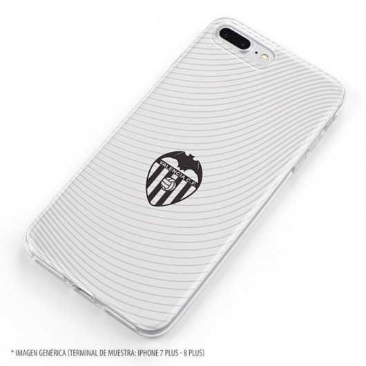 Funda Oficial Valencia CF del Valencia Escudo Negro Fondo Blanco para Samsung Galaxy A71