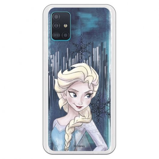 Funda Oficial de Disney Elsa Fondo Azul Frozen para Samsung Galaxy A51