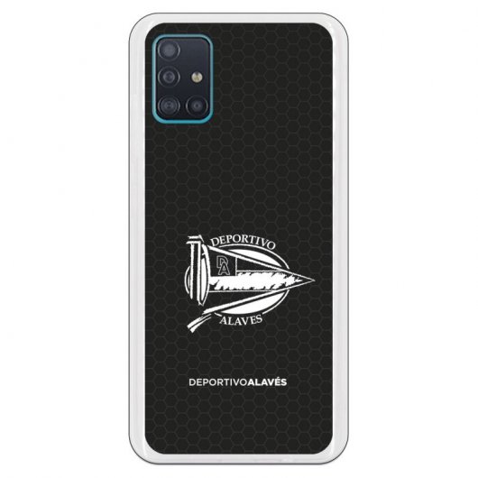 Funda Oficial Deportivo Alavés del Alavés Escudo Sobre Fondo Negro para Samsung Galaxy A51