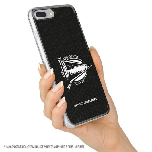 Funda Oficial Deportivo Alavés del Alavés Escudo Sobre Fondo Negro para Samsung Galaxy A51