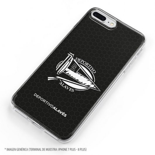 Funda Oficial Deportivo Alavés del Alavés Escudo Sobre Fondo Negro para Samsung Galaxy A51