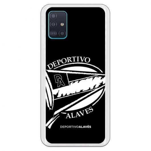 Funda Oficial Deportivo Alavés del Alavés Escudo Grande Fondo Negro para Samsung Galaxy A51