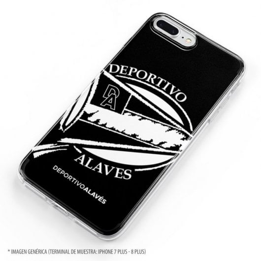 Funda Oficial Deportivo Alavés del Alavés Escudo Grande Fondo Negro para Samsung Galaxy A51