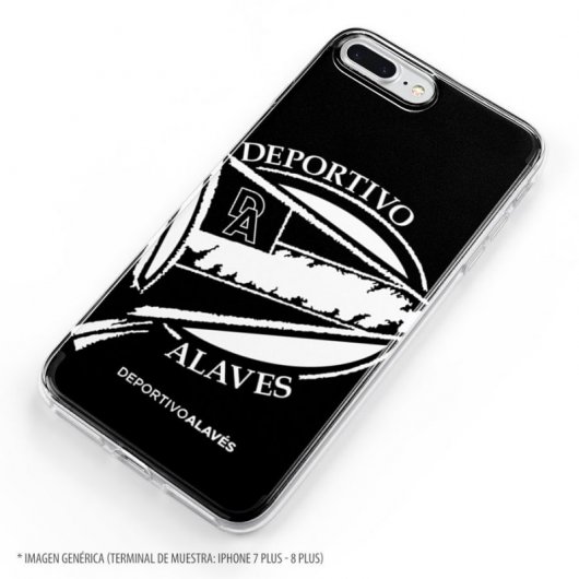 Funda Oficial Deportivo Alavés del Alavés Escudo Grande Fondo Negro para Samsung Galaxy A51