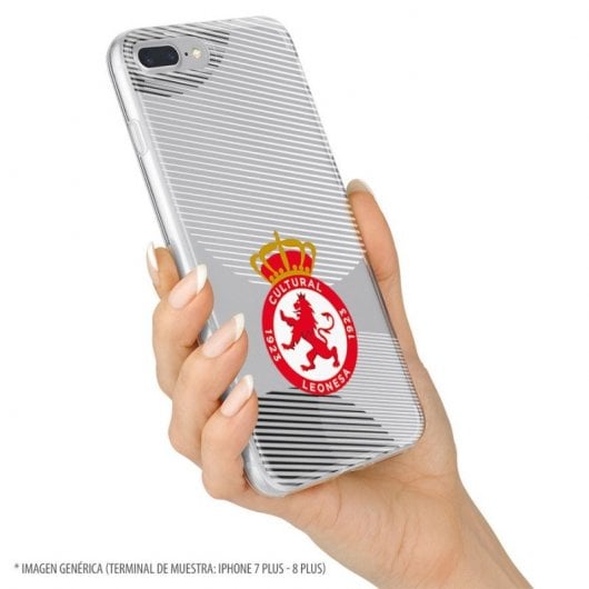 Funda Oficial Cultural y Deportiva Leonesa Escudo Fondo Circulo con Rayas para Samsung Galaxy A51