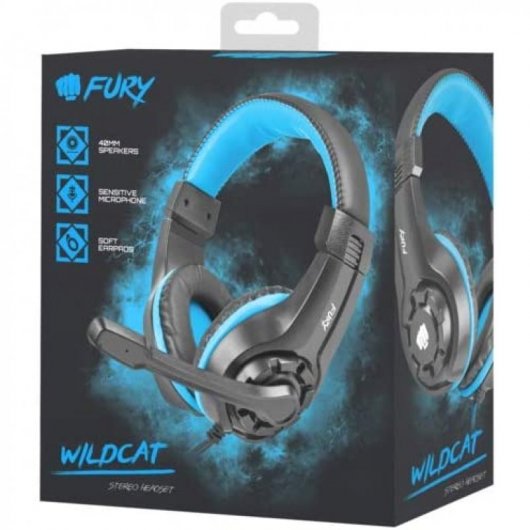 Fury Wildcat Auriculares Gaming Negros