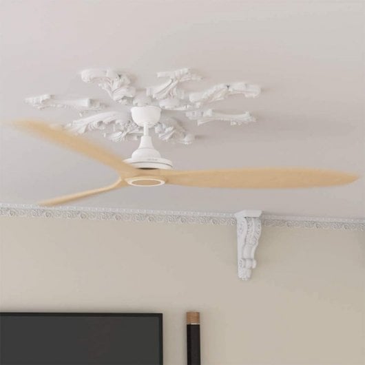 Cecotec EnergySilence Aero 590 Ventilador de Techo con Mando 70W Blanco/Madera