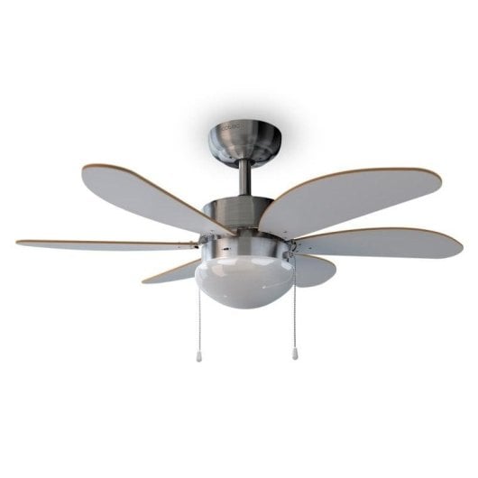 Ventilatore da soffitto Cecotec EnergySilence Aero 350 6 pale reversibili LED 50W bianco/legno