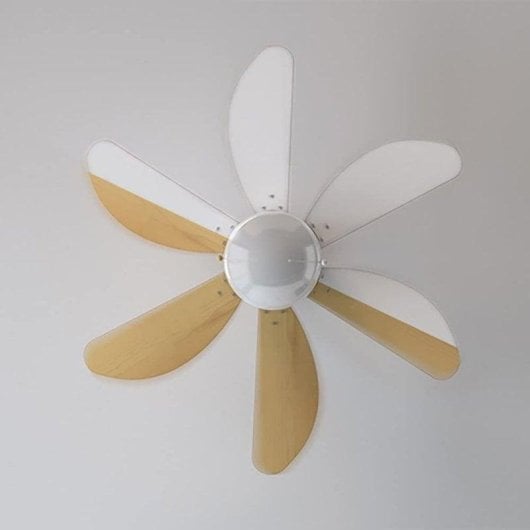 Ventilatore da soffitto Cecotec EnergySilence Aero 350 6 pale reversibili LED 50W bianco/legno