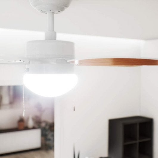 Cecotec EnergySilence Aero 360 Ventoinha de Teto com Luz Pás Reversíveis 50W Madeira/Branco