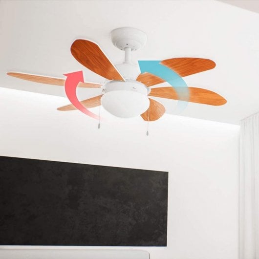 Cecotec EnergySilence Aero 360 Ventoinha de Teto com Luz Pás Reversíveis 50W Madeira/Branco