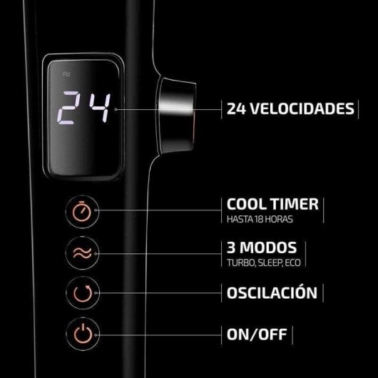 Ventoinha de Pé Cecotec EnergySilence 1040 SmartExtreme 28W 40cm 24 Velocidades Comando Silenciosa Temporizador