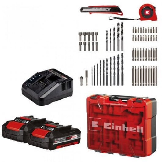 Einhell TE-CD 18/40 Li Kit Taladro Percutor/Atornillador + 2 Baterías 18 V + Cargador + Accesorios
