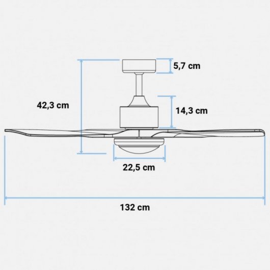 Universal Blue Cierzo UVT1308-20 Ventilador de Techo con Luz LED y Mando 100W