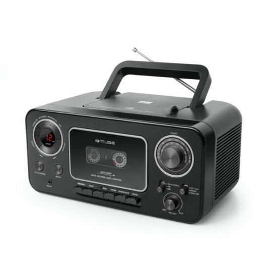 Radio CD Muse M-182 RDC Zwart FM MW Radio Cassette CD Compatibel AUX