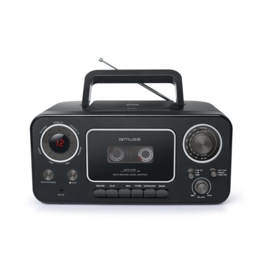 Radio CD Muse M-182 RDC Zwart FM MW Radio Cassette CD Compatibel AUX