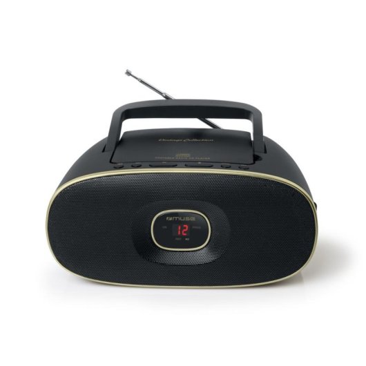Microset Muse M-202 VT Radio CD Zwart FM/MW Analoog