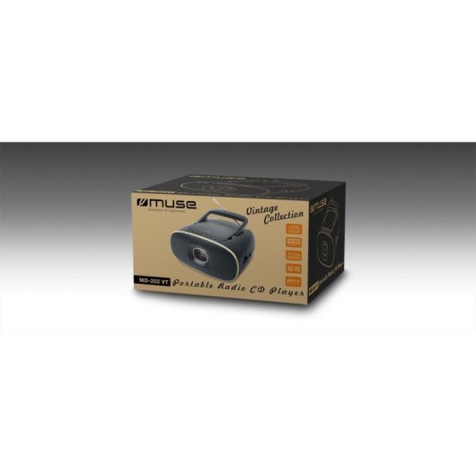 Microset Muse M-202 VT Radio CD Zwart FM/MW Analoog
