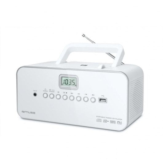 Radio CD Muse M-28 RDW 3W RMS USB AUX MP3 Tragbar Weiß