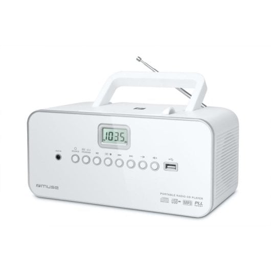 Radio CD Muse M-28 RDW 3W RMS USB AUX MP3 Tragbar Weiß