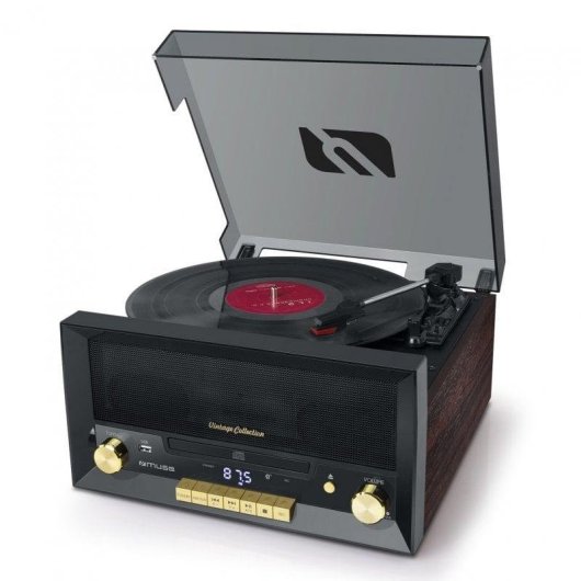 Tocadiscos Muse MT-112 W 20W Bluetooth USB Riemenaandrijving CD FM Hout