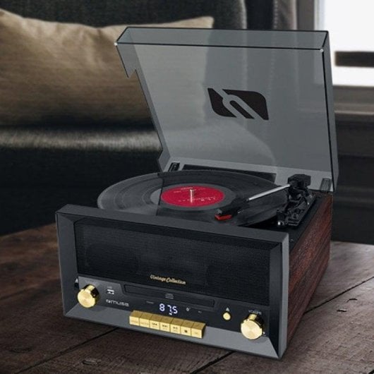 Tocadiscos Muse MT-112 W 20W Bluetooth USB Riemenaandrijving CD FM Hout