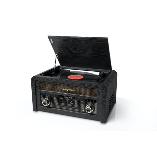 Tocadiscos Muse MT-115 W 20W Bluetooth USB CD FM Onbekende Aandrijving Hout Zwart