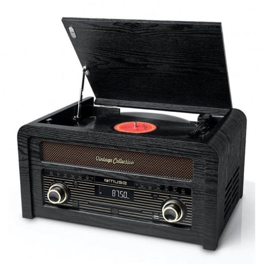 Tocadiscos Muse MT-115 W 20W Bluetooth USB Riemenaandrijving CD FM Hout