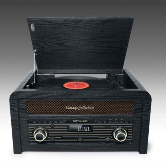 Tocadiscos Muse MT-115 W 20W Bluetooth USB Riemenaandrijving CD FM Hout