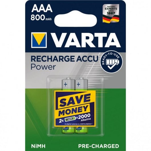 Varta Power Pack 2 Pilas Recargables 800mAh AAA HR03