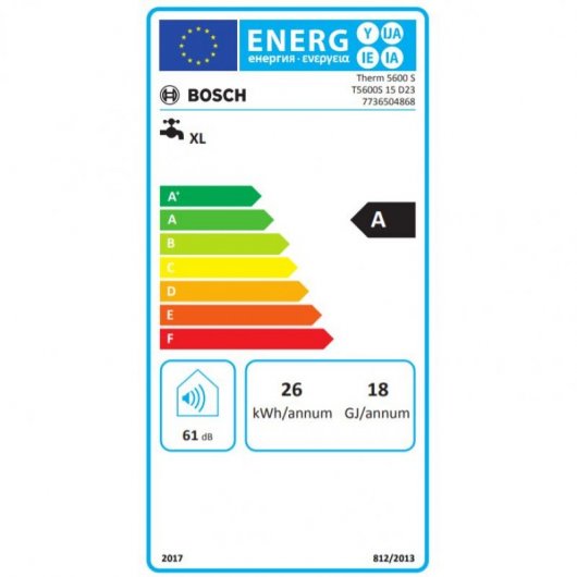 Bosch Therm T5600S 15 D23 Calentador Estanco Gas Natural 15L A