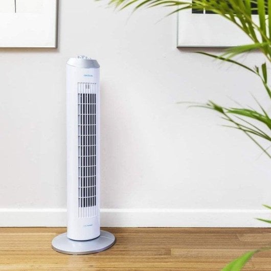 Ventilatore a torre Cecotec ForceSilence 8090 Skyline 60W 3 velocità timer oscillante bianco
