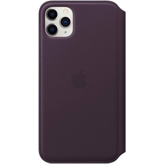Apple Leder-Folio-Hülle in Aubergine für iPhone 11 Pro Max