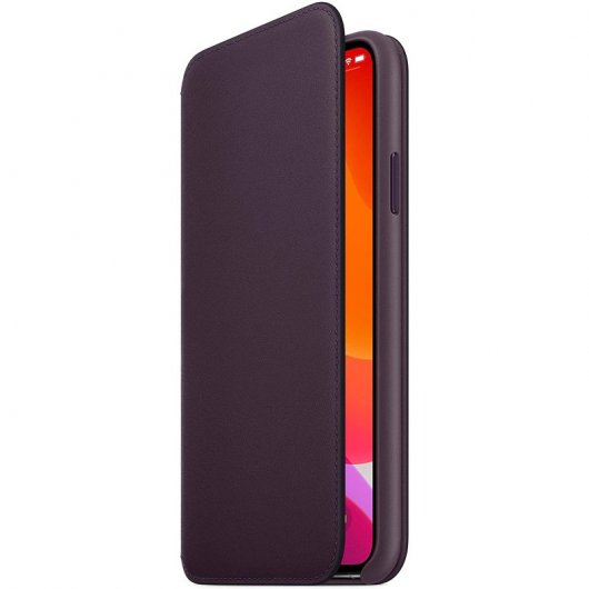 Apple Leder-Folio-Hülle in Aubergine für iPhone 11 Pro Max