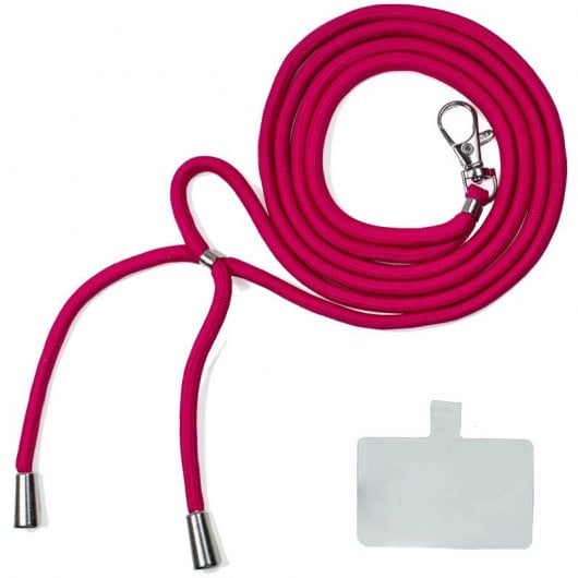 Cooles universelles Umhängeband in Fuchsia mit Karte für Smartphone