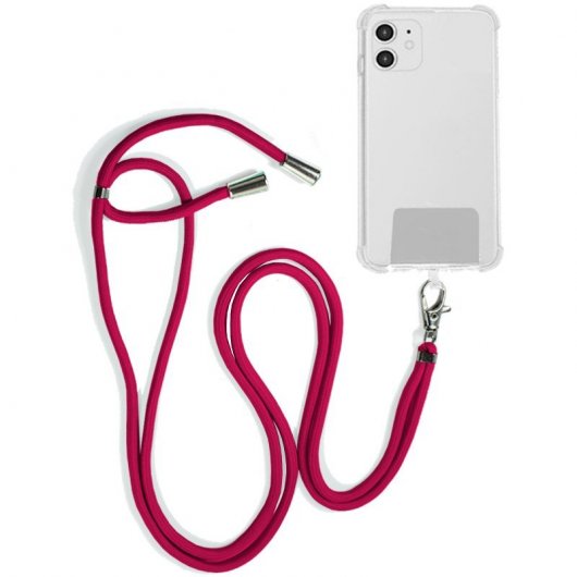 Cooles universelles Umhängeband in Fuchsia mit Karte für Smartphone