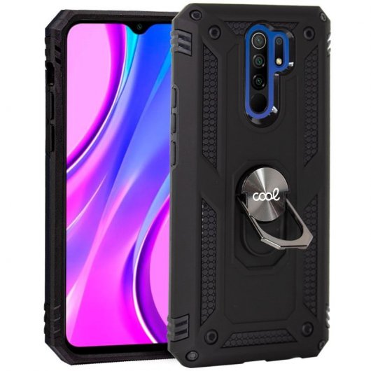 Cool Funda Hard Negra con Anilla para Xiaomi Redmi 9