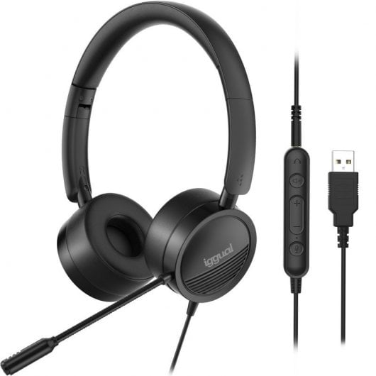 Iggual Dual Tech Auriculares con Micrófono Negros