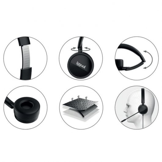 Iggual Dual Tech Auriculares con Micrófono Negros