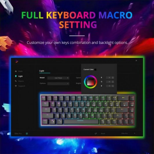 Tronsmart Elite Pro RGB Teclado Gaming Inalámbrico Negro