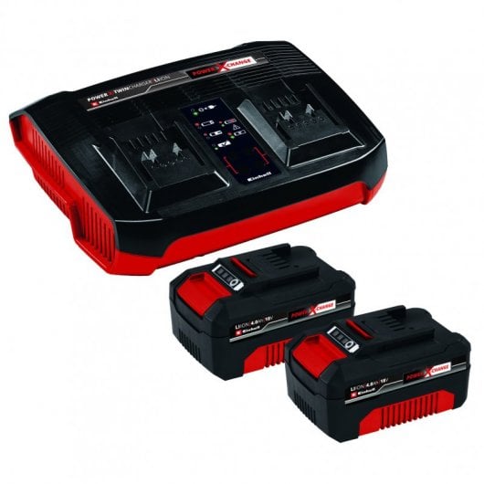 Kit Einhell PXC 2 Batteries 18V 4Ah + Double Chargeur