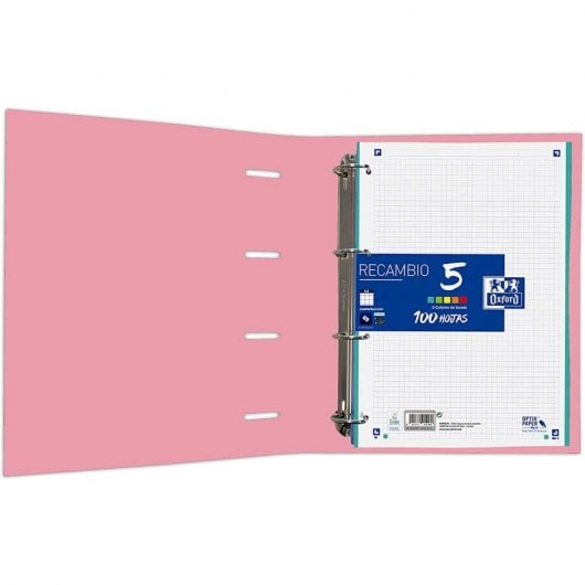 Oxford Classic EuropeanBinder Carpeblock Archivador con Recambio A4+ Rosa Chicle