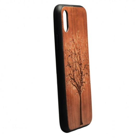 Funda Madera Tallada Árbol para iPhone X
