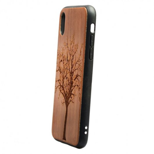 Funda Madera Tallada Árbol para iPhone X