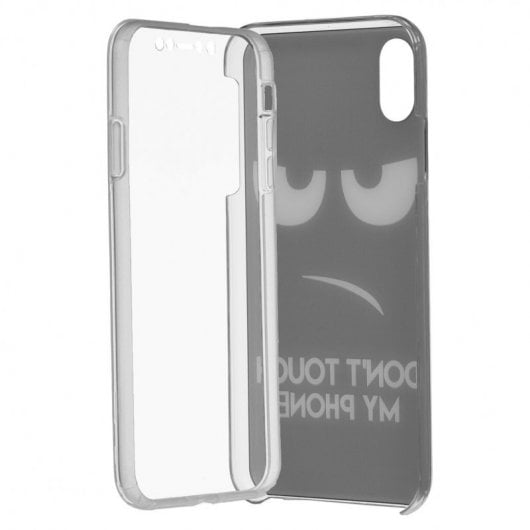 Funda Silicona con Tapa Don't Touch My Phone para iPhone X