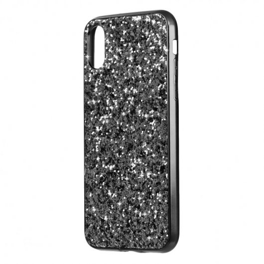Funda Brillantina Negra para iPhone X