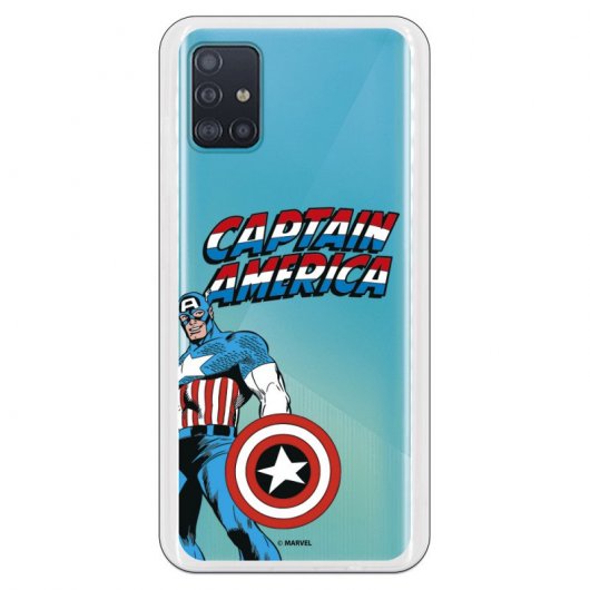 Funda Oficial de Marvel Capitán América Silueta Transparente Marvel para Samsung Galaxy A51 5G
