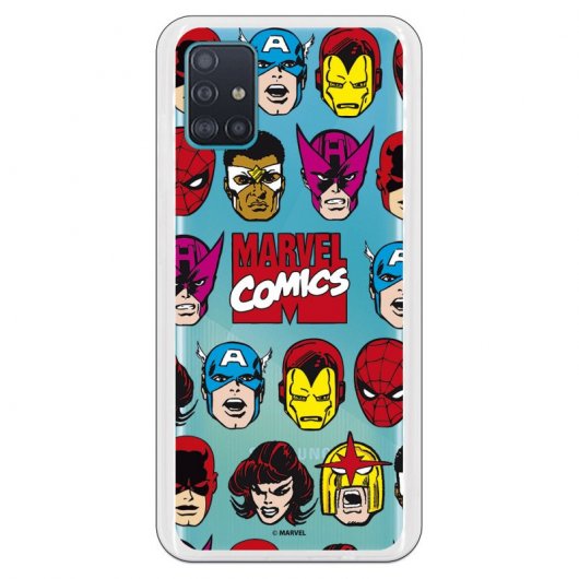 Funda Oficial de Marvel Superhéroes Siluetas Transparente Marvel para Samsung Galaxy A51 5G