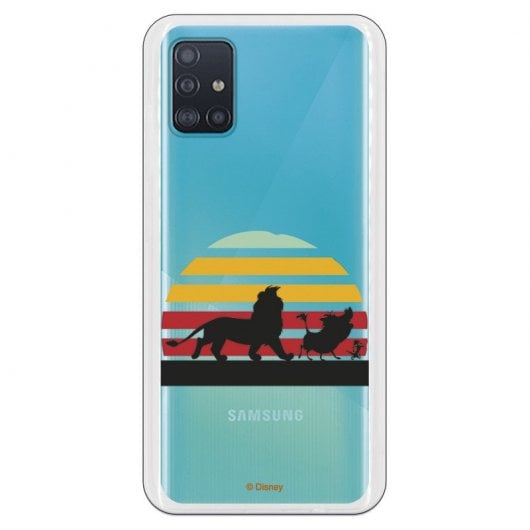 Funda Oficial de Disney Timon, Pumba y Simba Silueta El Rey León para Samsung Galaxy A51 5G